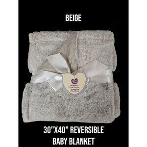 Beige Reversible Baby Blanket – 30"x40" – NWT Parents' Choice – Gift Ready